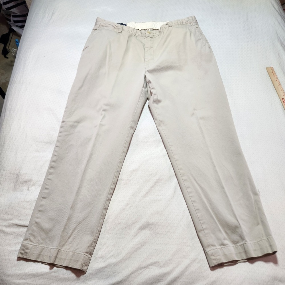 Polo Ralph Lauren Mens 40x30 Prospect Pant Light Khaki Chino 100% Cotton